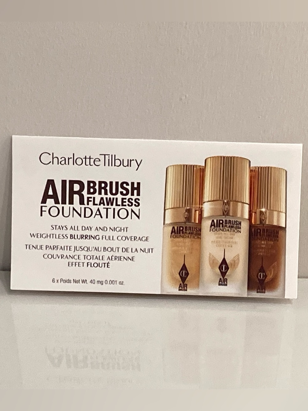 5/$25 Charlotte Tilbury Airbrush Flawless Foundation Sampler- 6 Shades